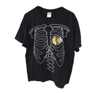 Gildan Sz Large Chicago BlackHawks Skeleton T-Shirt